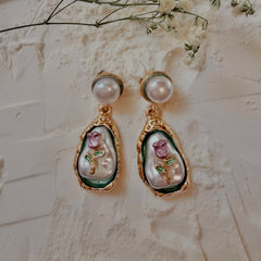Eden Rose Pearl Earrings - AT-07A