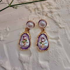 Eden Rose Pearl Earrings - AT-07B