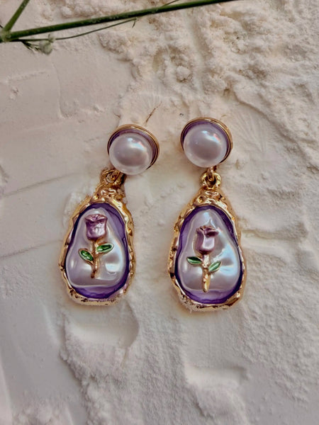 Eden Rose Pearl Earrings - AT-07B