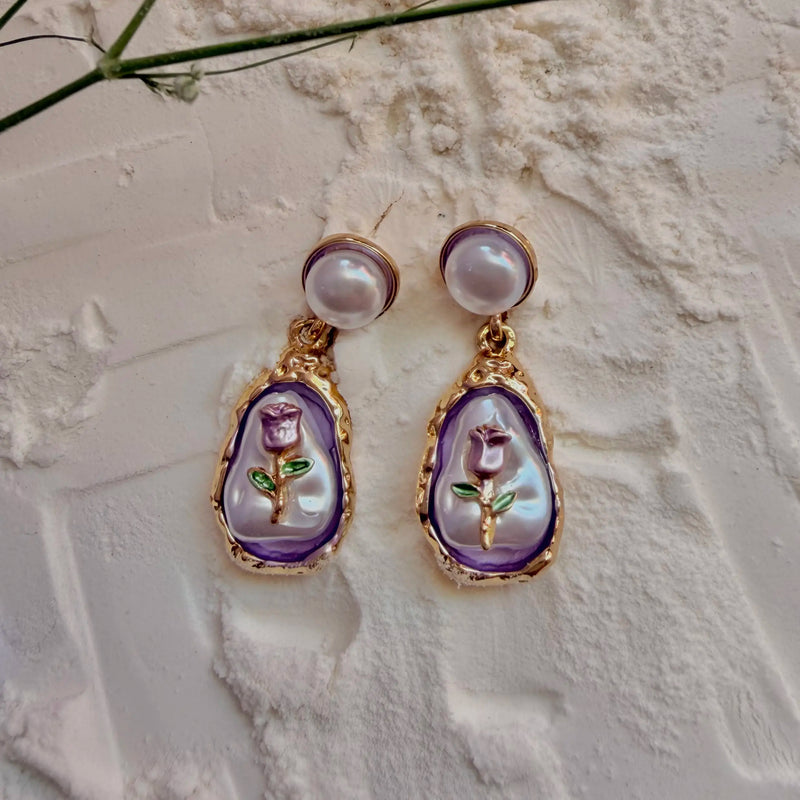 Eden Rose Pearl Earrings - AT-07B