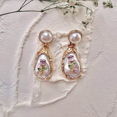 Eden Rose Pearl Earrings - AT-07C