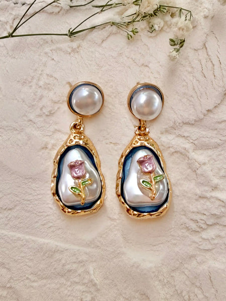 Eden Rose Pearl Earrings - AT-07D