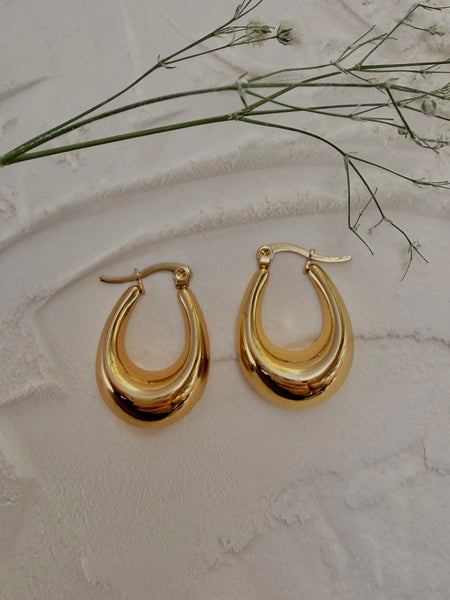 Golden Drop Hoops