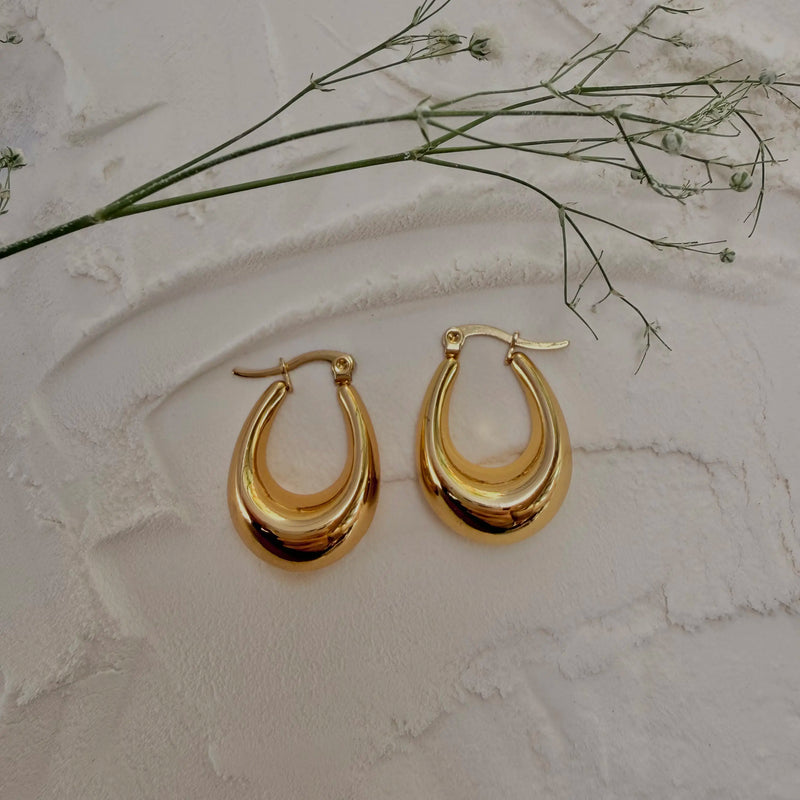 Golden Drop Hoops
