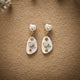 White Rose Pearl Earrings - AT-13B