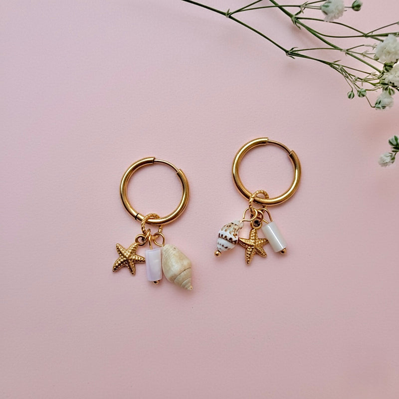 Star Shell Drop Earrings