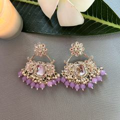 Gul Sheesh Chandbali Earrings