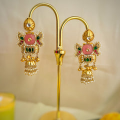 Emerald Parrot Kashmiri Chalcedony Earrings - KE-02B