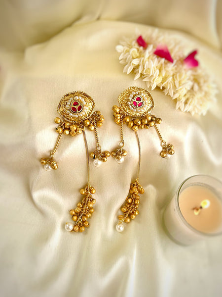 Pushp Ghungroo Studded Kashmiri Earrings