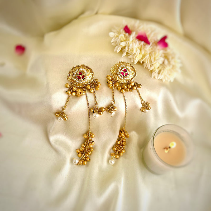 Pushp Ghungroo Studded Kashmiri Earrings