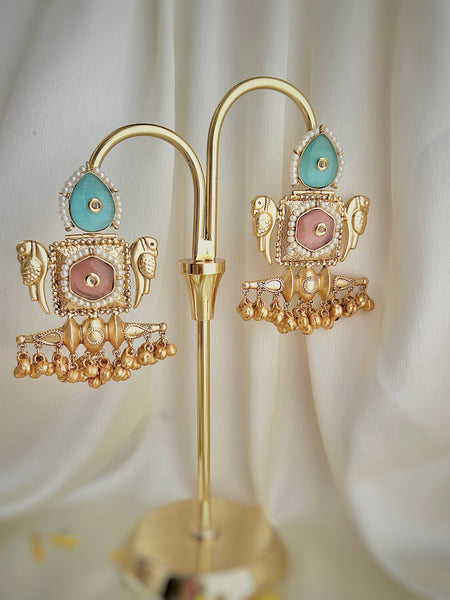 Royal Parrot Kashmiri Chalcedony Earrings - KE-05A