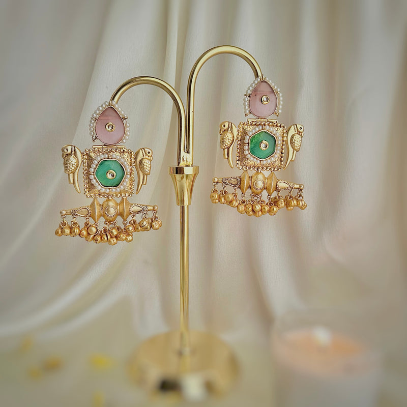 Royal Parrot Kashmiri Chalcedony Earrings - KE-05B