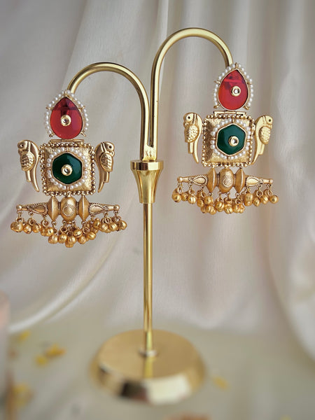 Royal Parrot Kashmiri Chalcedony Earrings - KE-05C