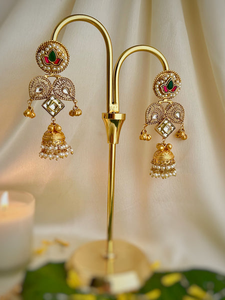 Chandra Kundan Kashmiri Earrings