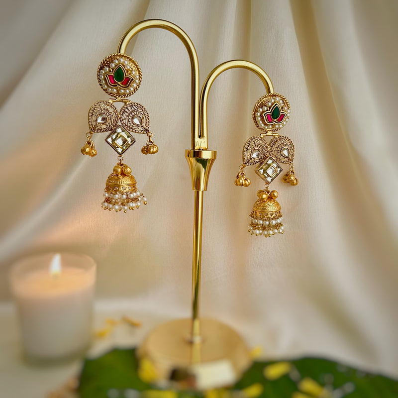 Chandra Kundan Kashmiri Earrings