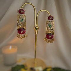 Mayurakshi Golden Kashmiri Chalcedony Earrings