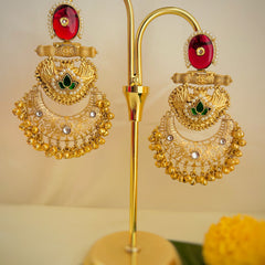 Heritage Chandbali Kashmiri Chalcedony Earrings - 1