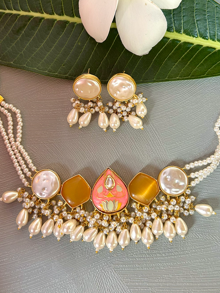 Sun Kissed Mother of Pearl Necklace Set